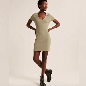 Abercrombie Polo Knit Ribbed Mini Dress